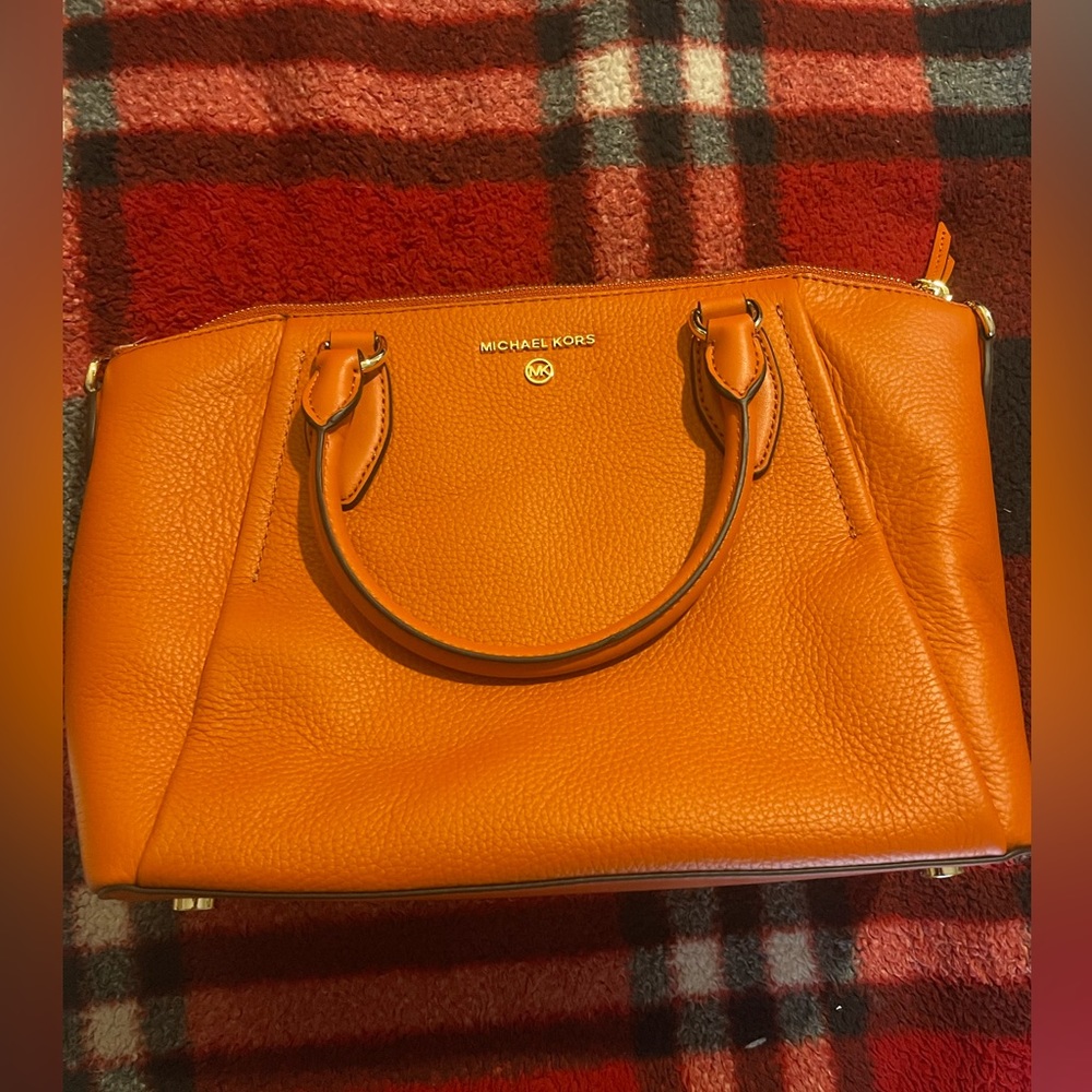 Micheal lord Sienna Medium Pebbled Leather Satchel